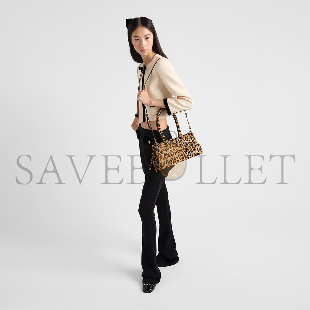 Pra*a medium printed leather handbag 1ba426 (32*15.5*12cm)